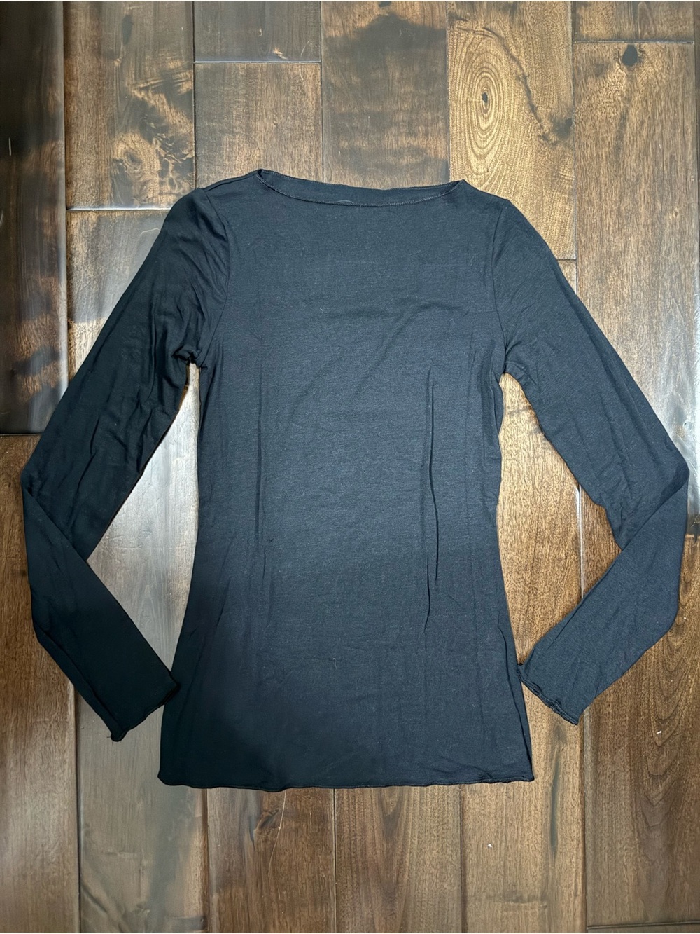 intimissimi Black Long Sleeve Scoop Neck Tee
